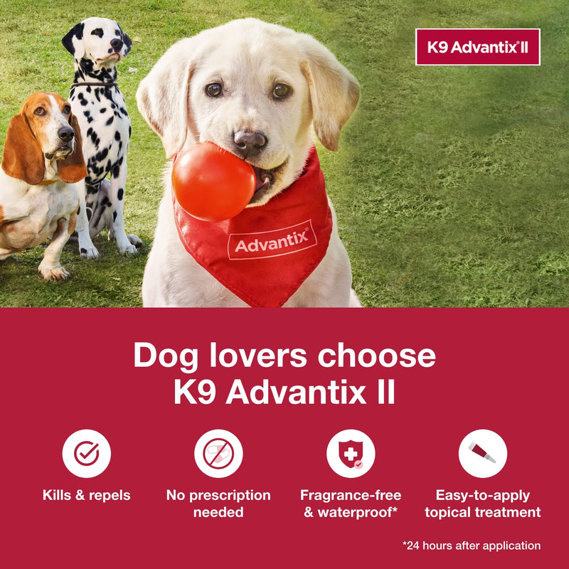 Bundle of K9 Advantix II Large Dog | 2-Mo Supply + Pet Protect Skin Health Soft Chews for Dogs, 60 Count
