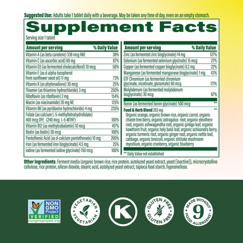 MegaFood One Daily Multivitamin for Women 40+ with 22 Nutrients, 60 Tablets | Immune Support, Cellular Energy, Muscle & Bone Health, Methylated B12, Methylfolate, Vitamin D3, C and Zinc, 60 Servings 1 Count (Pack of 1)