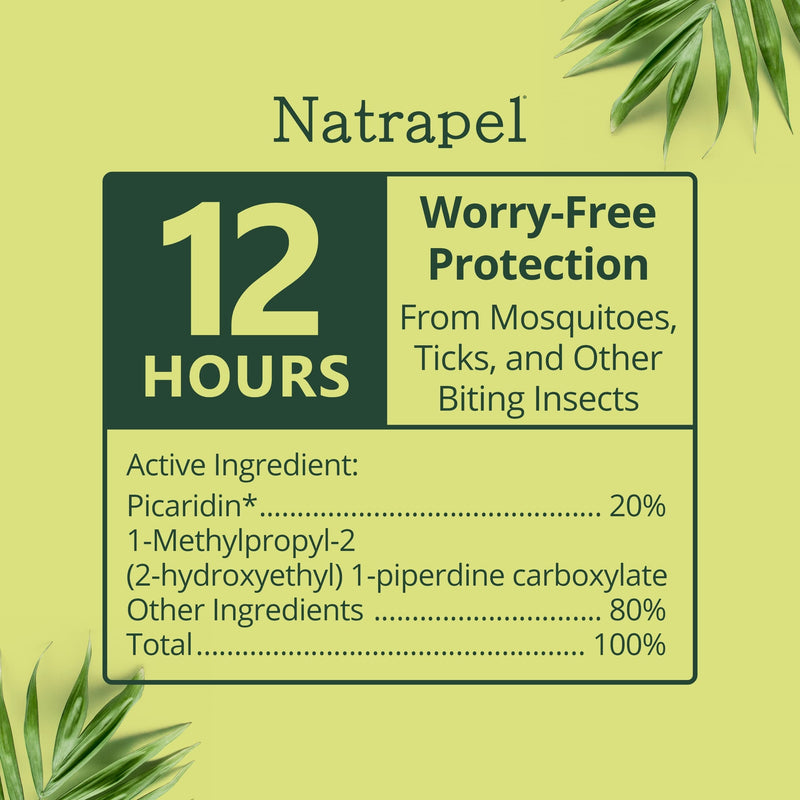 Natrapel Tick & Insect Repellent Wipes - Bug Spray with 20% Picaridin - Family Protection Against Mosquitoes, Ticks & More - Up to 12 Hours of Protection - 12 Wipes (3 Pack) - BeesActive Australia