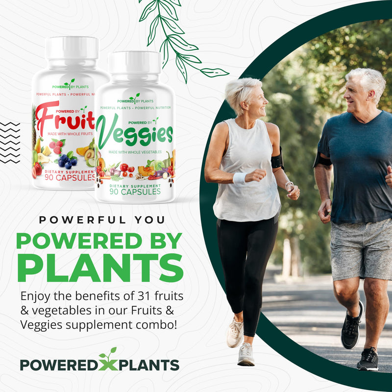 Daily Fruits and Veggies Supplement - 180 Capsules for 30 Days, Non GMO & Gluten Free Superfood with Natural Vitamins - Powered by Plants, 2-Pack 90 Count (Pack of 2)