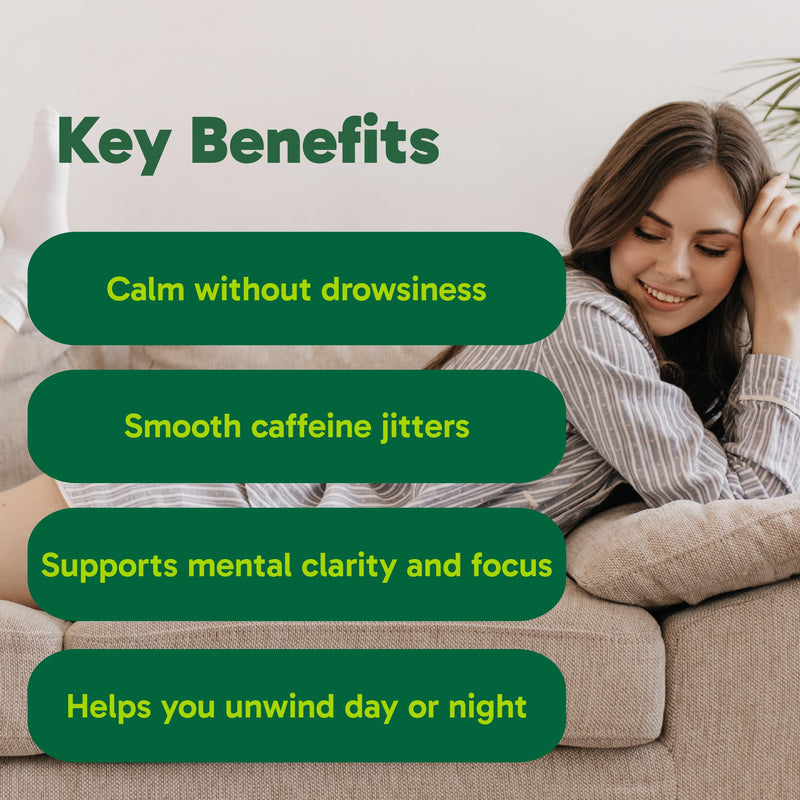 Organika L-Theanine Supplement 8 oz - 90 Capsules: 90 Day Supply of Clean Bioavailable L Theanine for Relaxation, Balance, and Calm - Easy-to-Swallow Single Capsule Servings Unflavored