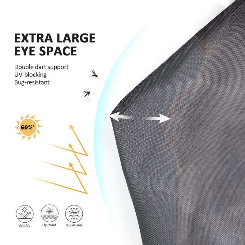 CareMaster Horse Fly Mask Large Space Fly Mask Breathable UV Protection Equine Mask with Reflective Features on Ears Mars Black M Medium - BeesActive Australia