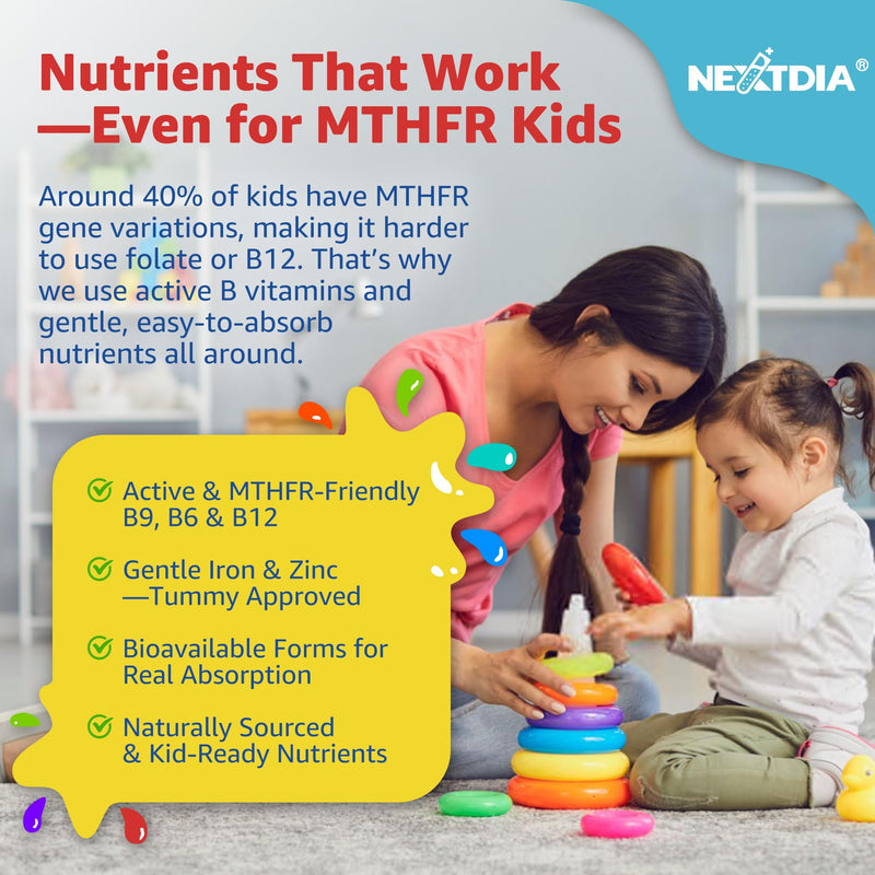 Kids Multivitamin Gummies with Iron, Sugar Free Kids 4+ Methylated Vitamins | Daily Vitamins + Algae Omega 3(DHA & EPA), Probiotics, D3, MethylFolate, B12, B6, Zinc, Biotin, Healthy Growth, Immune, 60 Ct 60 Count (Pack of 1)