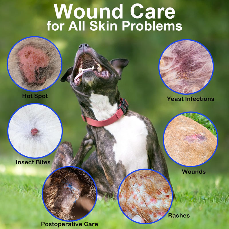 Pet Grooming Kits Gifts for Dogs: Skin Hot Spot Wound Care Spray, Brighten Eyes Tear Stains Remover Drops, Nutritious Vitamin Treats
