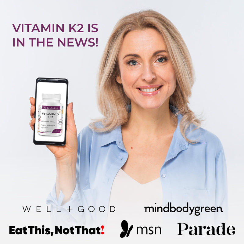 Body Kitchen Vegan Vitamin D3 + K2 MK7 5000 IU Supplement, 60 Caps | Bone and Heart Health, Non-GMO, 5000 IU Vitamin D & 180 mcg Vitamin K2 MK-7, Easy to Swallow Veggie Caps