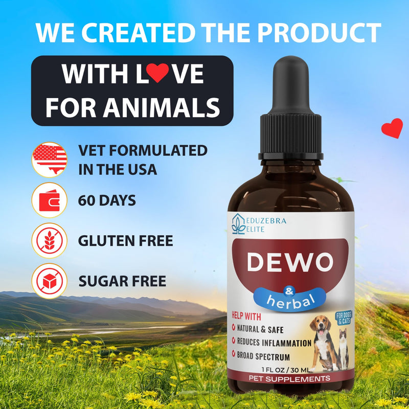 Cats and Dogs Natural Broad Spectrum Treatment - Against Parasites and Toxins - Herbal Medicine Support - All Breeds and Size - Puppy & Kitten - BeesActive Australia
