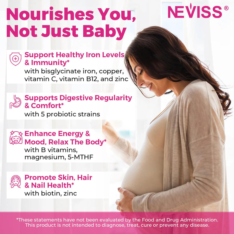 Prenatal Multivitamin Gummies w/ Methylfolate Omega-3, Iron Choline, 120Cts | Prenatal Vitamins for Women Gummies w/ Iodine, Biotin, B6 B12 D3 for Prenatal, Pregnancy, Postpartum,Vegan Non-GMO,Sugar Free 60 Count (Pack of 2)