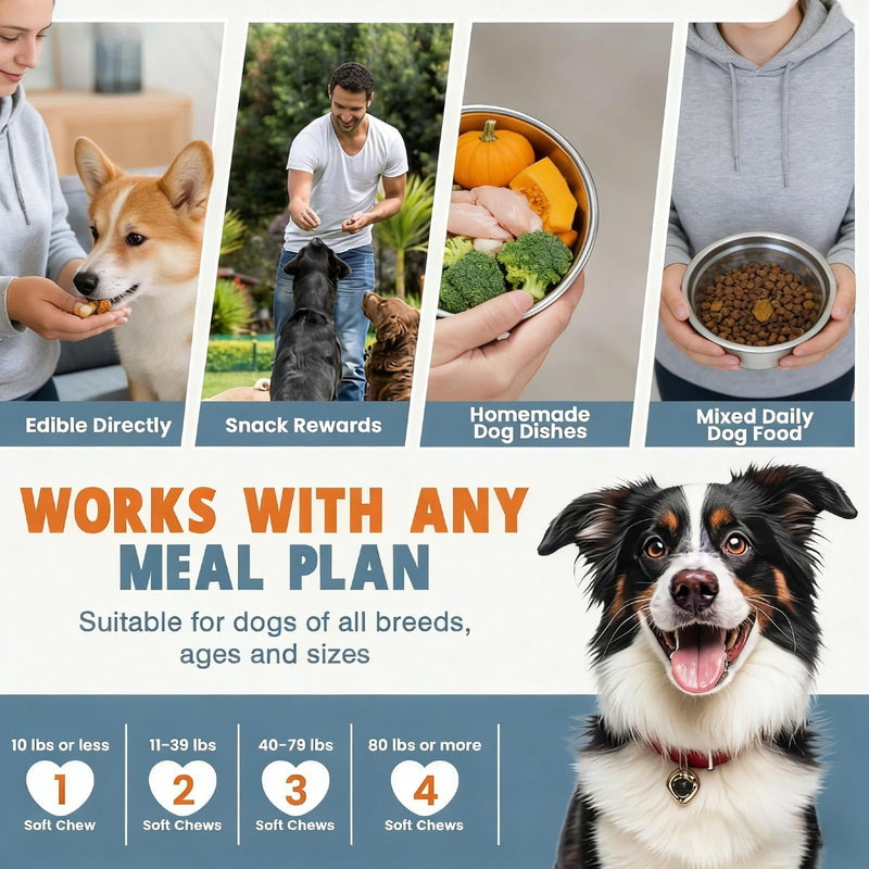 24-in-1 Dog Vitamins and Supplements, Dog Multivitamin Chewable with Glucosamine, Chondroitin, Probiotics & Omega 3 for Skin and Coat, Hip and Joint, Gut and Immune Support, 200 Chews
