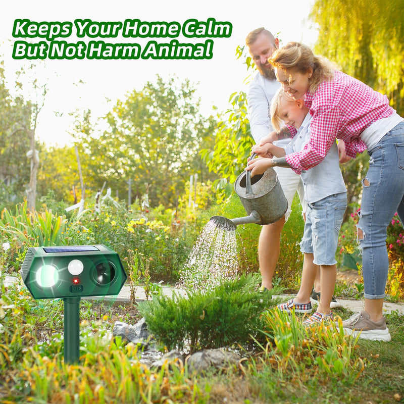 Cat Deterrent for Yard, Ultrasonic Cat Deterrent Outdoor with Motion Sensor and Flashing Lights, Solar Powered Cat Deterrent for Garden Yard Lawn, 2 Pack - BeesActive Australia