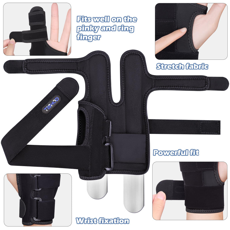 Finger Splint Brace,Supports Pinky,Ring,Middle,Metacarpals & Knuckles,Adjustable Left Right Hand Braces,Straightener for Trigger Fingers Splints,Broken,Arthritis,Fracture,Sprain,Injury,Tendonitis Small/Medium