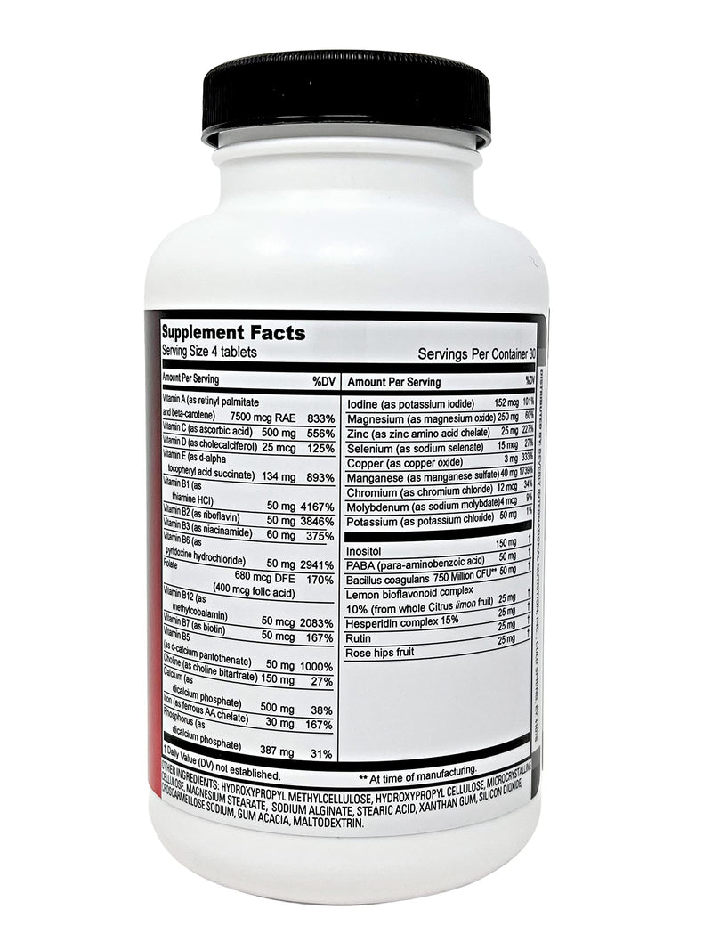 Beverly International Fit Tabs Daily Multi-Vitamin/Mineral, 120 Tablets | Energy & Vitality, Performance & Wellness, Daily Fitness Lifestyle Support, Iron Peptonate, Botanical Extracts & Probiotics