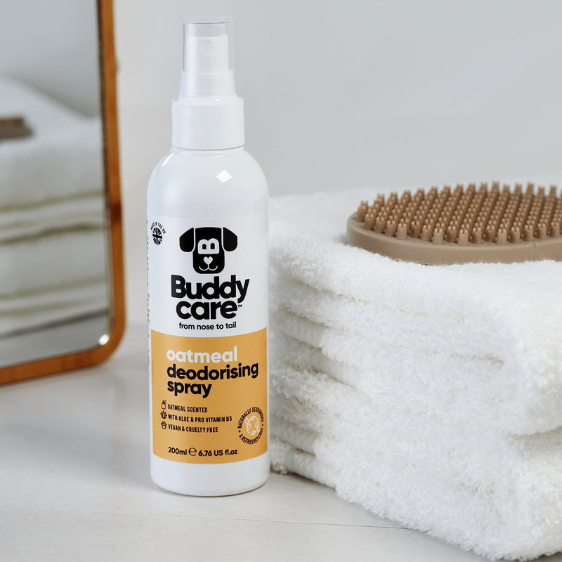 Dog Deodorising Spray - Deodorising Spray for Dogs - With Aloe Vera and Pro Vitamin B5 (Oatmeal, 200ml) - PawsPlanet Australia