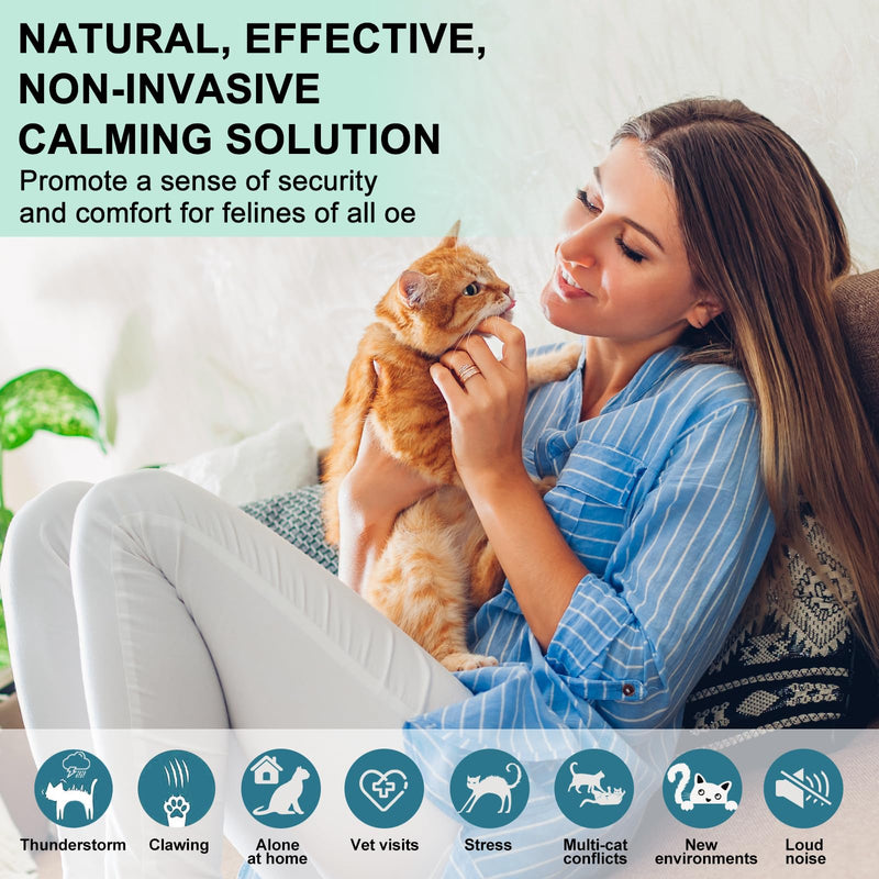 Cat Calming Pheromone Diffuser 4 in 1 Kit Cat Relaxing Pheromone Diffuser Relieve Anxiety Reduce Fighting Spraying and Scratching 48ml Refill C