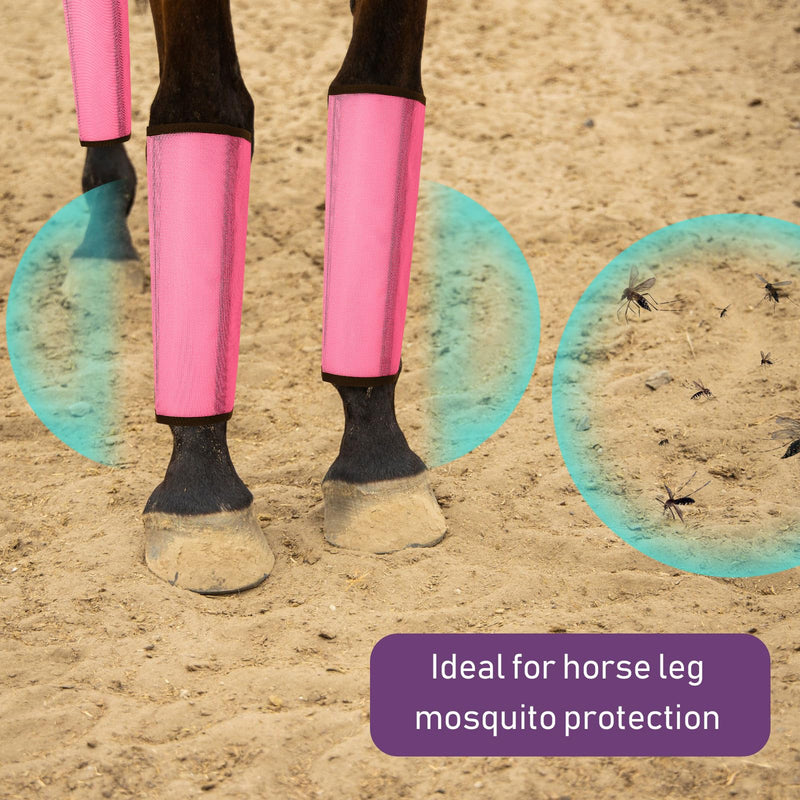 Set of 8 Mesh Fly Boots for Horse Loose Breathable Mesh Horse Boots Protective Horse Leg Wraps Horse Leggings for Preventing Flies and Mosquitoes Bites (Pink Purple) Pink Purple - BeesActive Australia
