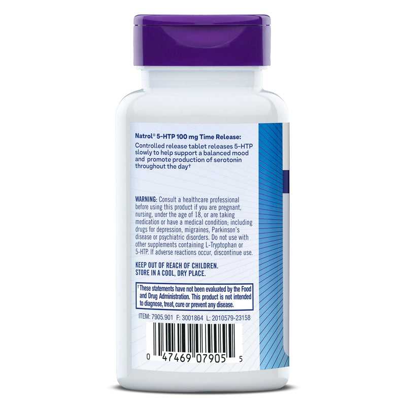 Natrol 5-HTP 100mg, Dietary Supplement Helps Support a Balanced Mood, Mood and Stress Support Supplement, 90 Time Release Tablets, 45-90 Day Supply Unflavored 90 Count (Pack of 1) - BeesActive Australia