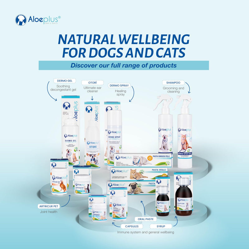 Capsules Dietary Supplement for Dogs Weighing 11+ kg. - Natural Supplement Based on Aloe arborescens - Stimulates The Immune System - for The Well-Being of Dogs Weighing 11 kg and up.