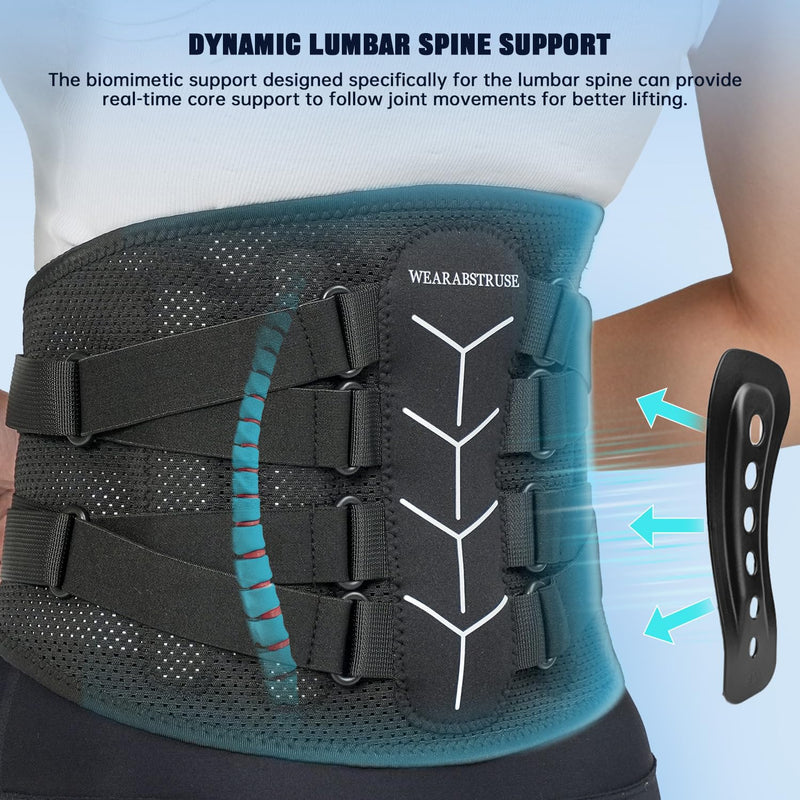 Back Brace for Lower Back Pain Relief, Zoned Adjustable Design for Custom Fit, Built-in Bionic Brace, Lumbar Support Belt for Men & Women with Lumbar Pad, for Herniated Disc,Sciatica Medium (Waist: 35～41 Inch) - BeesActive Australia