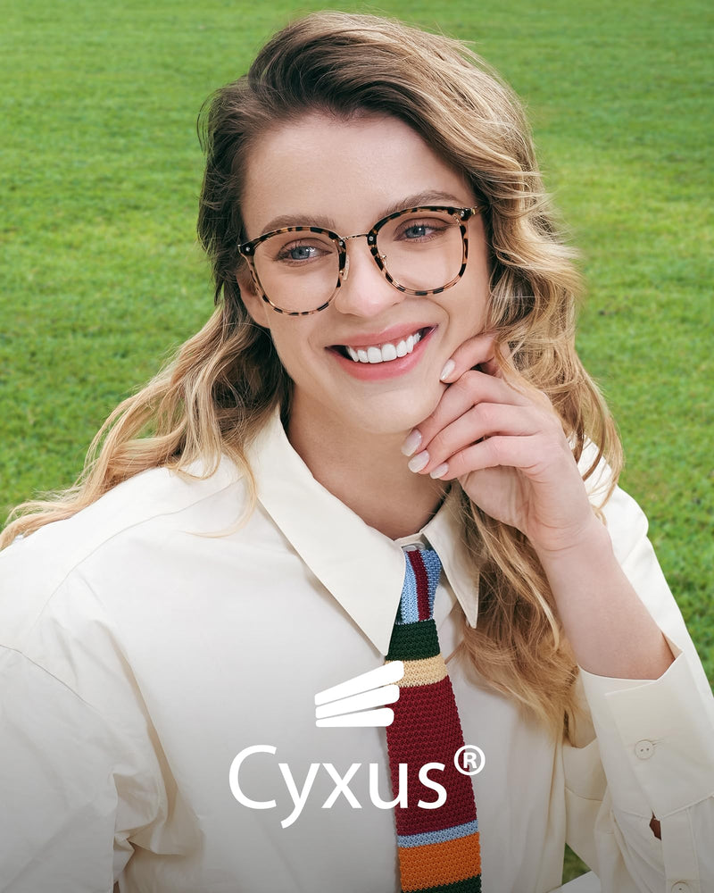 Cyxus Blue Light Glasses for Women, Blue Light Blocking Eyeglasses for Women, Round Computer Eyewear Anti Eye Strain Glasses 1-leopard 8169 clear - BeesActive Australia
