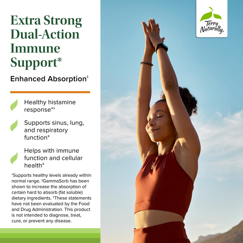 Terry Naturally Quercetin + Vitamin C Extra Strength - Immune - 60 Count | Immune Function and Histamine Response Support. 60 capsules.