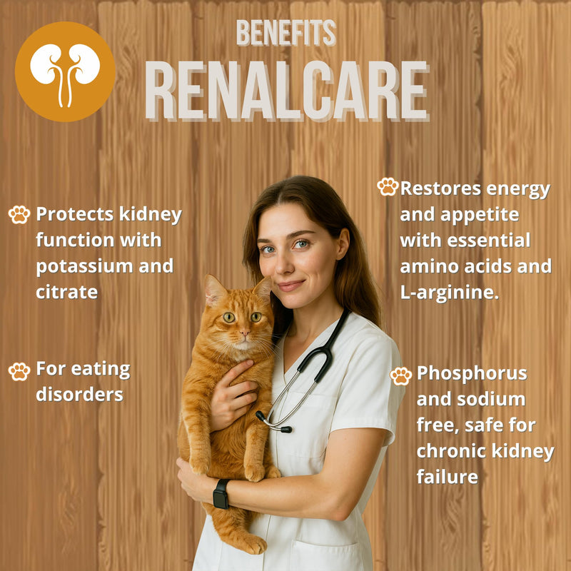 Renalcare - Liquid Renal Supplement 250ml for Cats – Restores Energy and Appetite in Cats with Kidney Problems – Prevents Anaemia and Supports Kidney Health – No Phosphorus or Sodium - Bacon Flavour