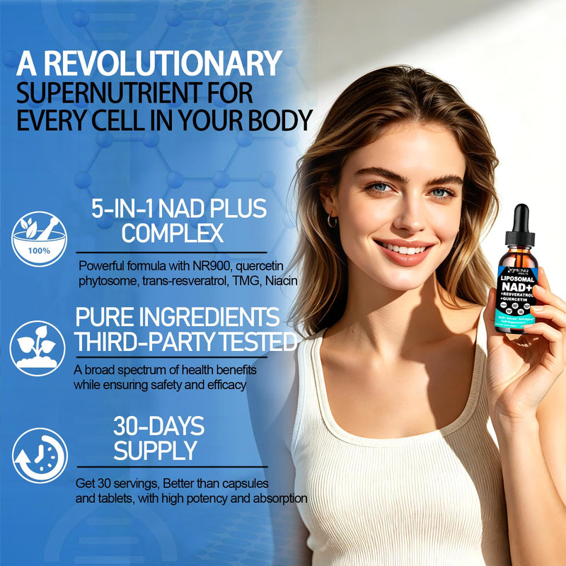 NAD Supplements for Women & Men, Fast Acting Liquid NAD Plus Resveratrol | Liposomal NAD⁺ Nicotinamide Riboside(NR), NAD+ Booster for Anti-Aging, Cellular Energy & Repair, Alternative to NMN, Non-GMO Pineapple 2 Fl Oz (Pack of 1)