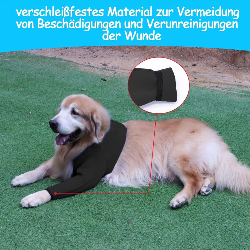Dog Recovery Suit, Cone Collar Alternative, Abrasion-Resistant Dog Recovery Cover, Pet Wounds Prevent Licking, Bite, Wetness and Infection, Washable and Waterproof (Black, XL) Black - BeesActive Australia