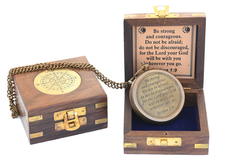 Trust in The Lord -Proverbs 3: 5-6 Quote Engraved Compass | Camping Compass Inspirational Christian Religious Gifts Men Women Catholic 2023 Graduation Gift Boys Girls #3 Be Strong - BeesActive Australia