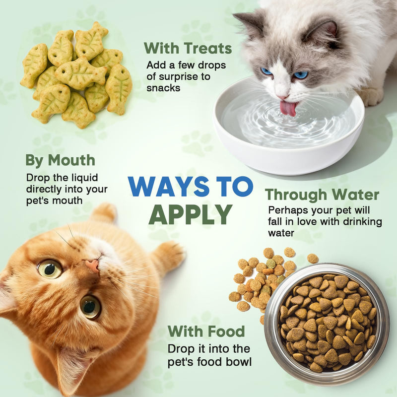 Cat Hairball Remedy Drops, 60 ml (2 fl oz) 2 Pack Cat Hair Ball Treatment Furball Control Relief Helps Eliminate and Prevent Hairballs for Indoor Cats Supports Skin and Coat Digestion 4 Fl Oz