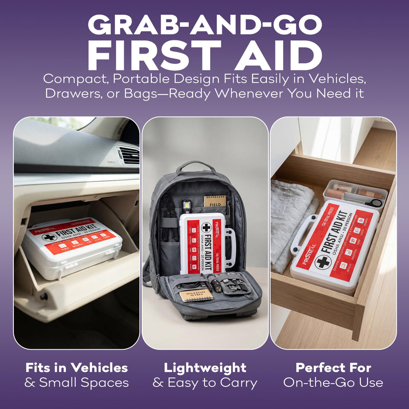 20 Person OSHA Compliant First Aid Kit for Businesses, Vehicles, Trucks, Construction Site - Type III, ANSI Class A Emergency Kit - 136 Piece Essential First Aid Supplies 20 Person Kit