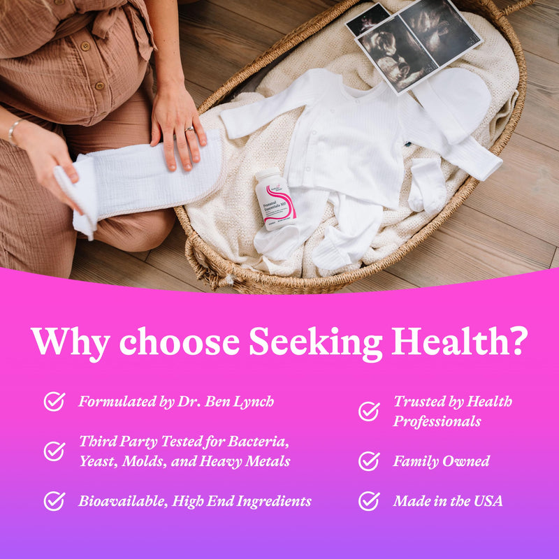 Seeking Health Prenatal Essentials MF - Brain Development & Methylation Support - Methyl-Free Vegetarian Capsules with Selenium, Vitamin B6, Zinc & Vitamin B12-60 Capsules