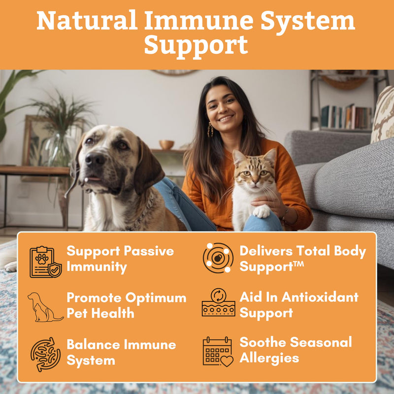 Wholistic Pet Organics Vitamin C Powder for Dogs & Cats - Cat & Dog Allergy & Itch Relief - Vitamin C Immune Support Supplement - Itchy Skin Support for Seasonal Dog Allergy Relief - 2 oz - 57 Scoops