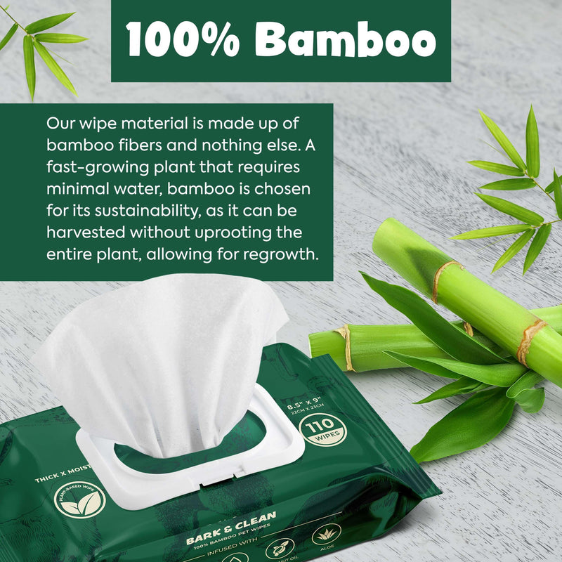Dog Wipes for Cleaning and Deodorizing - 50 8.5" x 9" Bamboo Pet Wipes - Compostable, Hypoallergenic Puppy Wipes - Dog Wipes for Paws, Butt, and Body 50 Wipes (1 Pack of 50) - BeesActive Australia