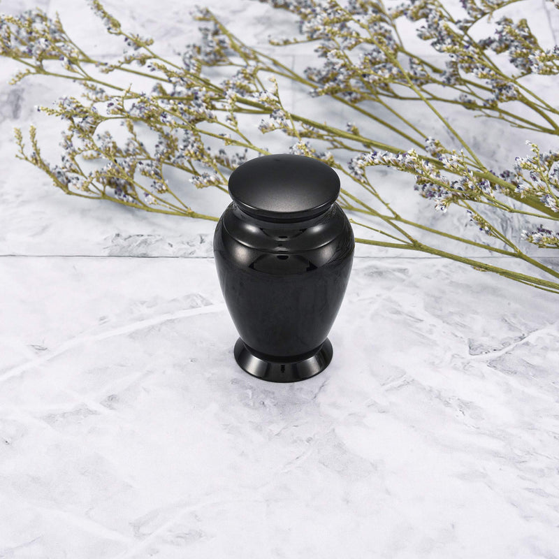 JSDDE Mini Urn Made of Stainless Steel Waterproof Memorial Urn Black Keepsake Urn Memorial Funeral Keepsake Urn Keepsake for Safe Storage of Ashes (Style 1) Style 1 - BeesActive Australia