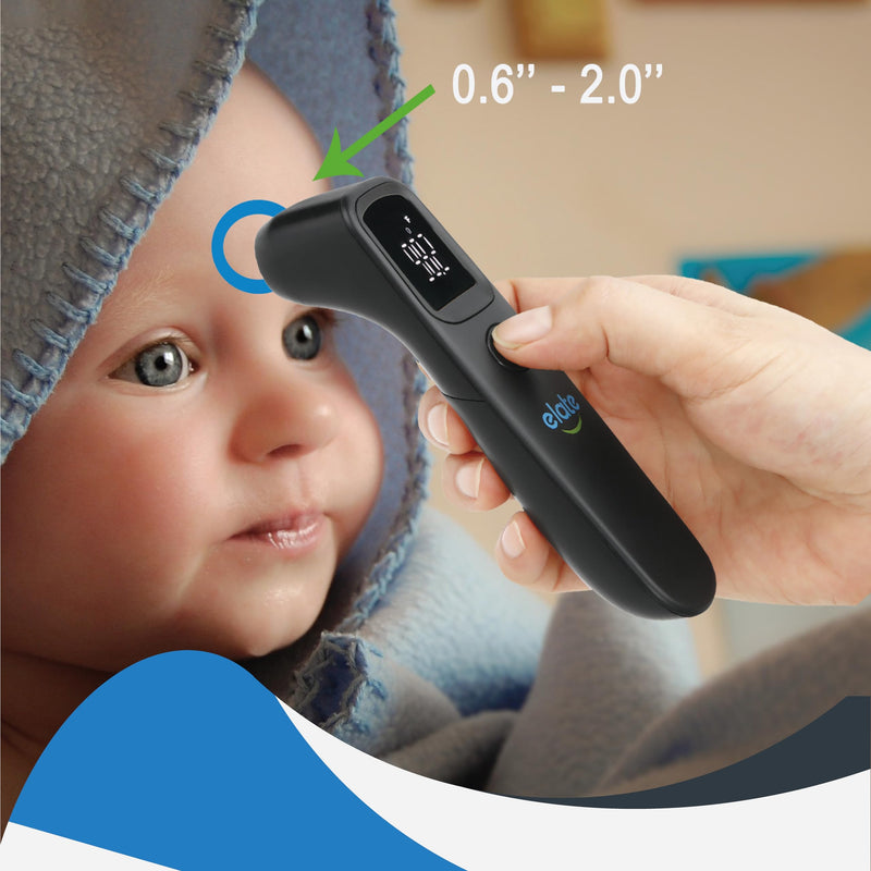 Elate Medical Grade Non-Contact Forehead Thermometer for Adults and Kids, No-Touch Digital Infrared Thermometer for Infants/Newborns, Touchless Temporal Thermometer for Fever, Black - BeesActive Australia
