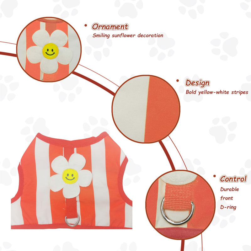 Sunflower Dog Harness with Leash Set, Dog Harness for Small Dogs, Adjustable Lightweight,Red,M Medium(6.5-9 lbs) red - BeesActive Australia