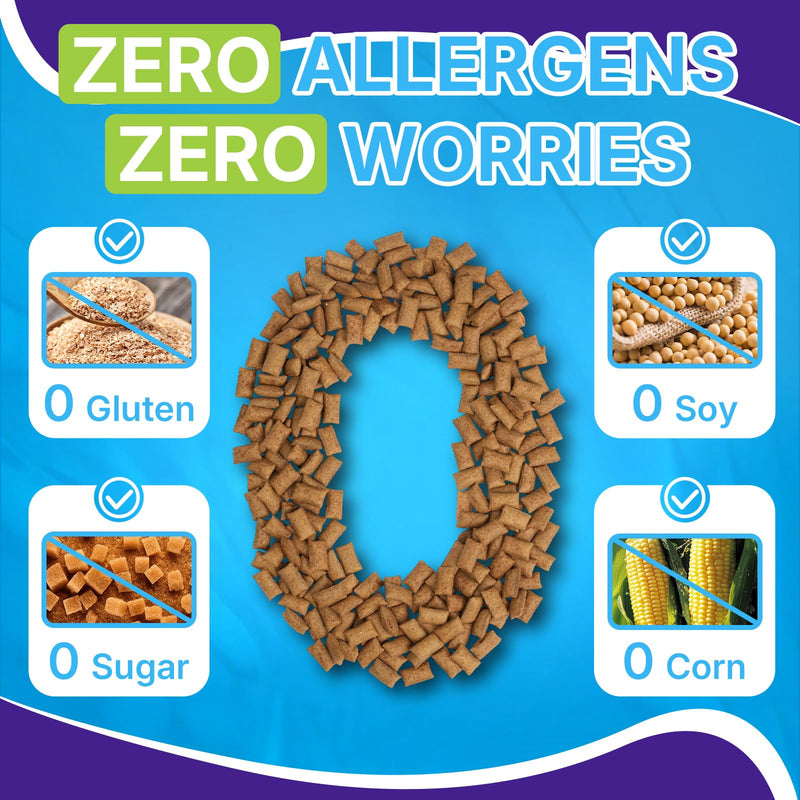 Cat Allergy Relief Chews Skin & Coat Support + Multivitamin with Omega-3 Probiotic Supports Seasonal Itching Licking & Scratching for All Breeds – 500 Chews Each, Chicken Flavor