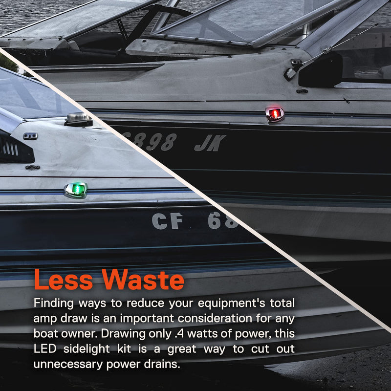 ONLINE LED STORE TRUE MODS Red Green Marine Navigation Light for Boats [USCG ABYC A-16 1NM] [IP67 Waterproof] [Chrome & ABS] 1 Nautical Mile Visibility Navigation Light for Fishing Boat Pontoon Yacht - BeesActive Australia