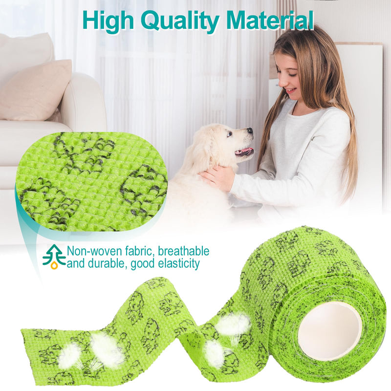 GeeRic Pet Wrap Bandage, Self-Adhesive Bandage Wrap. Non-Woven Tape for Dog Legs, Paws, Wounds, 7 Rolls 5cm Wide 4.5 Meters Long