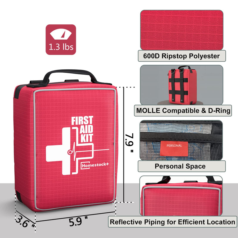 [New Upgrade] Professional First Aid Kits First Aid Trauma Kit with Labelled Compartments Molle System for Home Car, Hiking, Backpacking, Camping, Traveling, and Cycling - BeesActive Australia