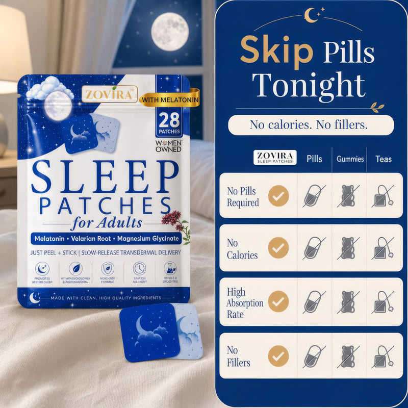 Sleep Patches for Adults — Extra Strength Melatonin & Magnesium Patch — Time-Release Sleep Aid Stickers — Non-Habit Forming, Hypoallergenic — 28 Transdermal Patches for Deep Rest & Relaxation Melatonin Extra Strength 1-Pack (Count 28)