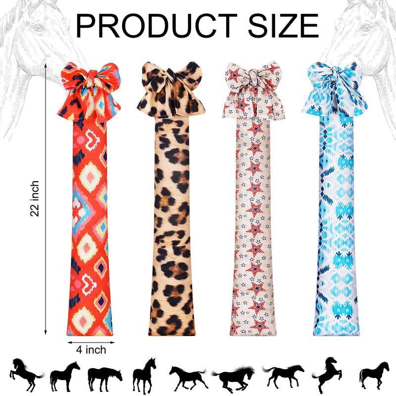 4 Pcs Stretchy Horse Tail Bag Breathable Horse Tail Guard Horse Tail Wrap Mane, 22 Inch Long, 4 Designs, Slip on Easy to Wear and Wrap, Keep Tail Clean and Protected - BeesActive Australia