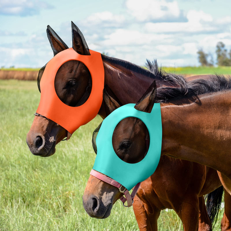 8 Pcs Horse Fly Masks for Horses Comfort Horse Fly Mask with Ears Soft Elasticity Fly Mask Sun Protection for Horses(Medium) Medium - BeesActive Australia