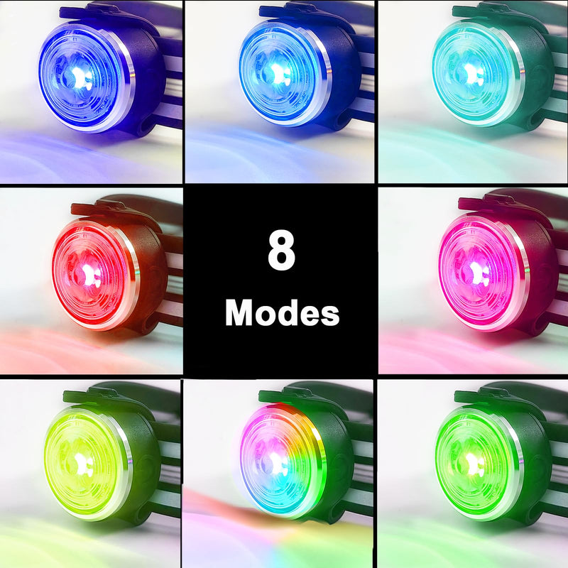 Pack of 2 dog lights for night walks, Tubasion improved 8 modes light pendant dog rechargeable, IP66 waterproof and silicone strap safety light for LED dog collar 2 - BeesActive Australia