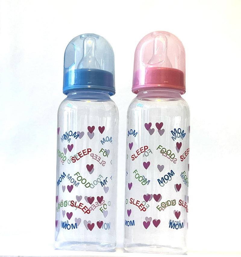 Baby Feeding Bottles, 8 Ounces for Infants, Newborn, Mom Food Sleep Heart Colorful Sets (Pack of 4) - BeesActive Australia