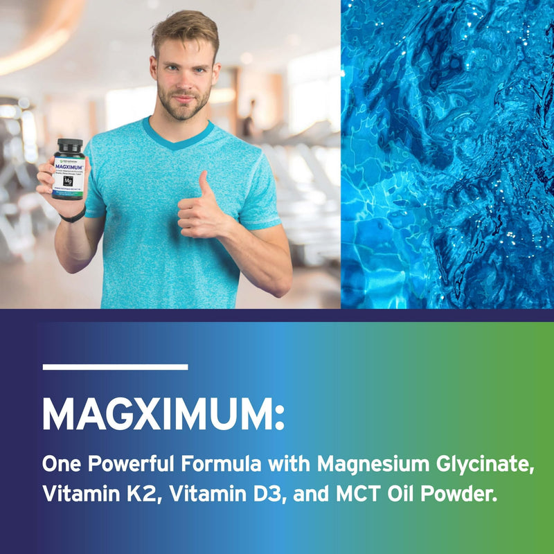 Trio Nutrition Magximum Magnesium Glycinate + Vitamin D3, K2 MK-7 & MCT | MagX magnesium for men and women: 4-in-1 advanced formula, 2-month supply for calm, relaxation, recovery & well-rested.* Magnesium Glycinate with Vitamin K2 & Vitamin D3