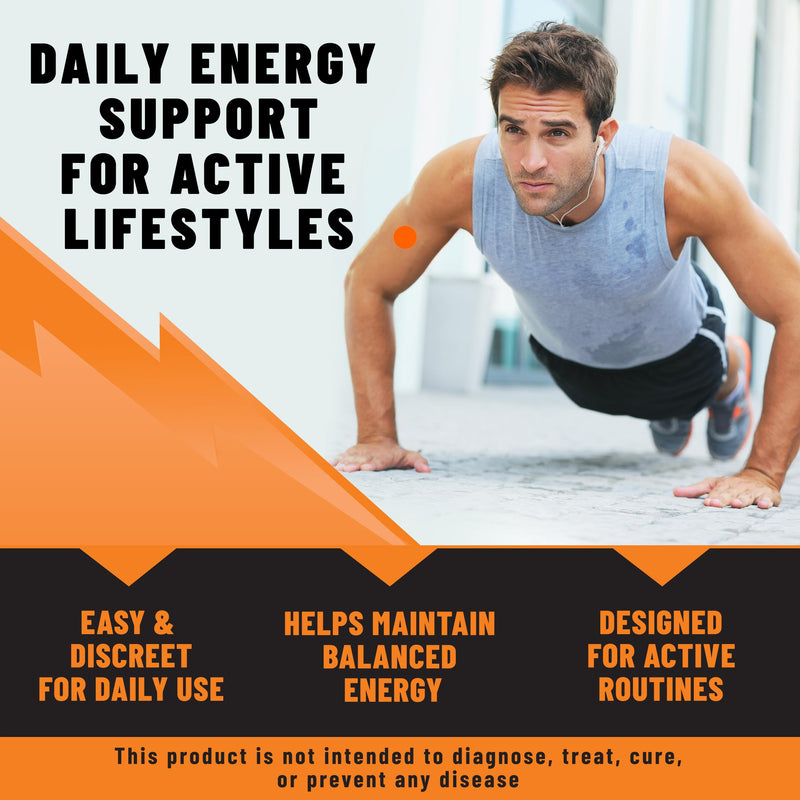 TOLEVITA Energy Patches – 36 Circle-Shaped Patches with Vitamin B12 – Energy, Focus & Vitality for Active Lifestyles, Fitness, Workouts, Travel & Daily Use