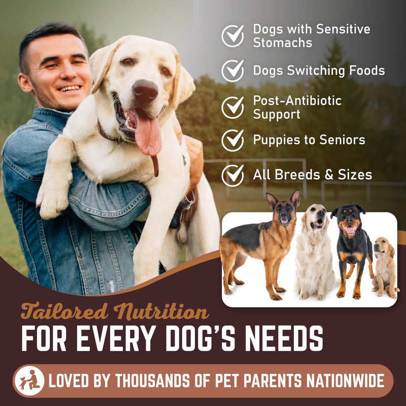 All American Canine Complete Probiotic Gut Support - Prevents Digestive Gut Health, Boosts Immune System - Blend Helps Prevent Digestive Issues Diarrhea, Constipation, & Inflammatory 90 Serving - 5oz