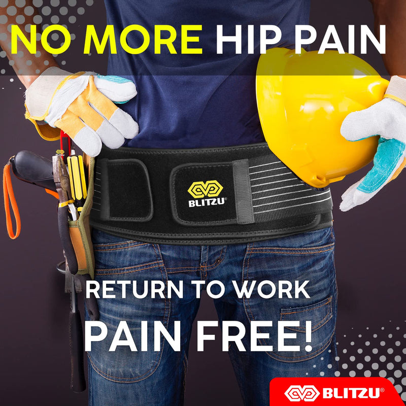 BLITZU Sacroiliac SI Joint Hip Belt for Women and Men, Trochanter Waist Brace for Sciatic Pain Relief, Chronic Lower Back, Pelvic, Hip, Leg & Sacral Nerve Support, SI Joint Dysfunction S-M