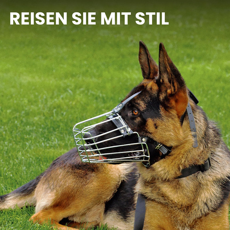 BRONZEDOG Wire Dog Muzzle German Shepherd for Medium Large Dogs Adjustable Durable Metal Basket for Biting Chewing Barking (XL) Steel XL - BeesActive Australia