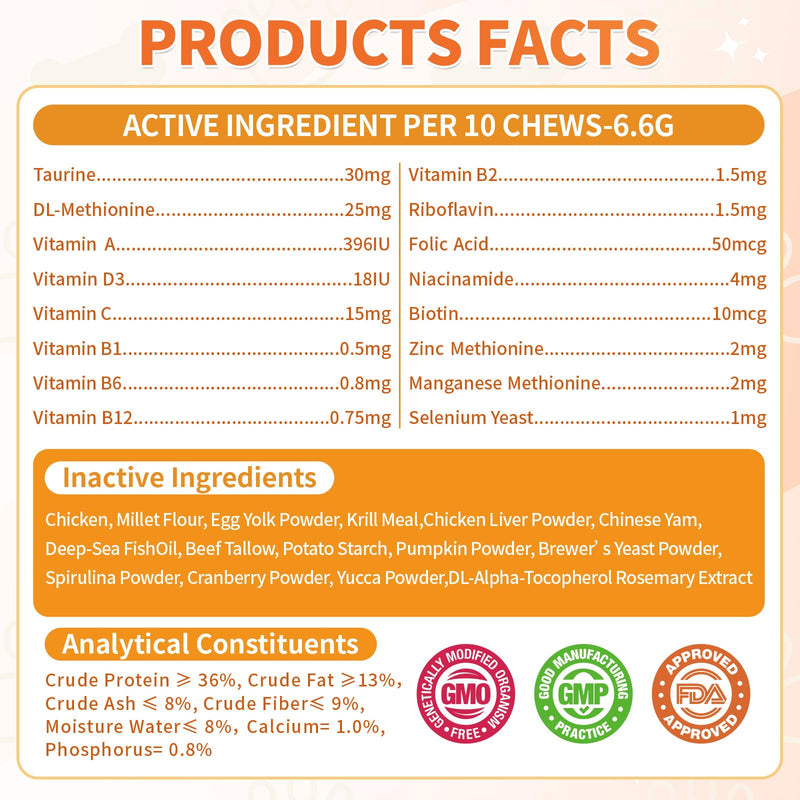 Dog Vitamins and Supplements, 16-in-1 Dog Multivitamin Soft Chews, Daily Nutrition Support for Energy, Heart, Skin & Coat, Digestion, with Taurine, Omega 3, Zinc & B Vitamins, 500 Ct for All Breeds